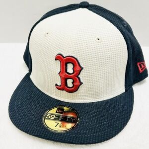 New Era Boston Red Sox Thermal Front 59FIFTY Fitted‎ Hat Cap 7 1/4 Blue MLB